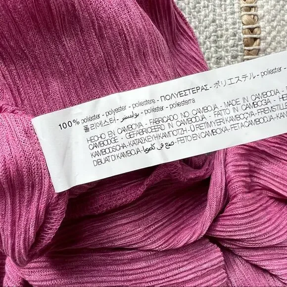 ZARA Pink Pleated Long Side Slits Sleeveless Tunic Top Women’s Size Medium NWT - Picture 10 of 12